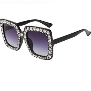 💕💕Square Rhinestone Sunglasses Oversized Diamond Bling Bling Glasses